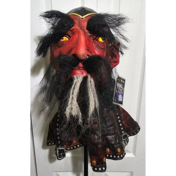 Mario Chiodo 2004 Warlock Devil Latex Mask Viking Satan Evil Over Head Shoulders - Picture 2 of 10